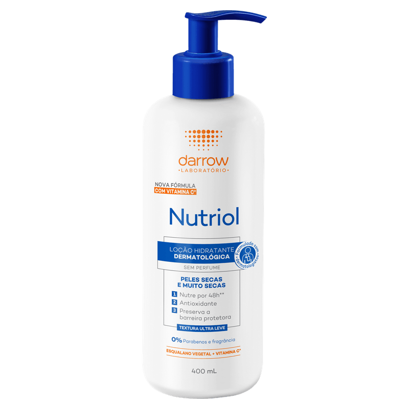 Locao-Hidradante-Corporal-Nutriol-sem-Perfume-Peles-Secas-e-Muito-Secas-400mL---3282770390070