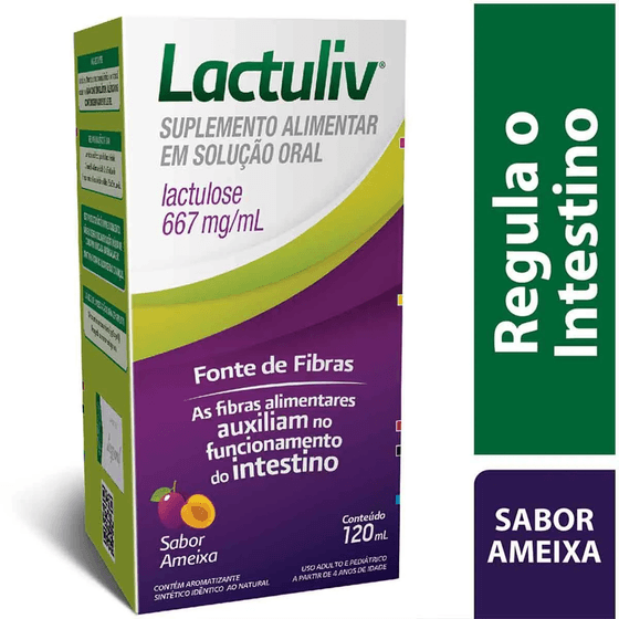 Lactuliv 667mg/mL Xarope Sabor Ameixa - Frasco com 120mL - Imagem 2