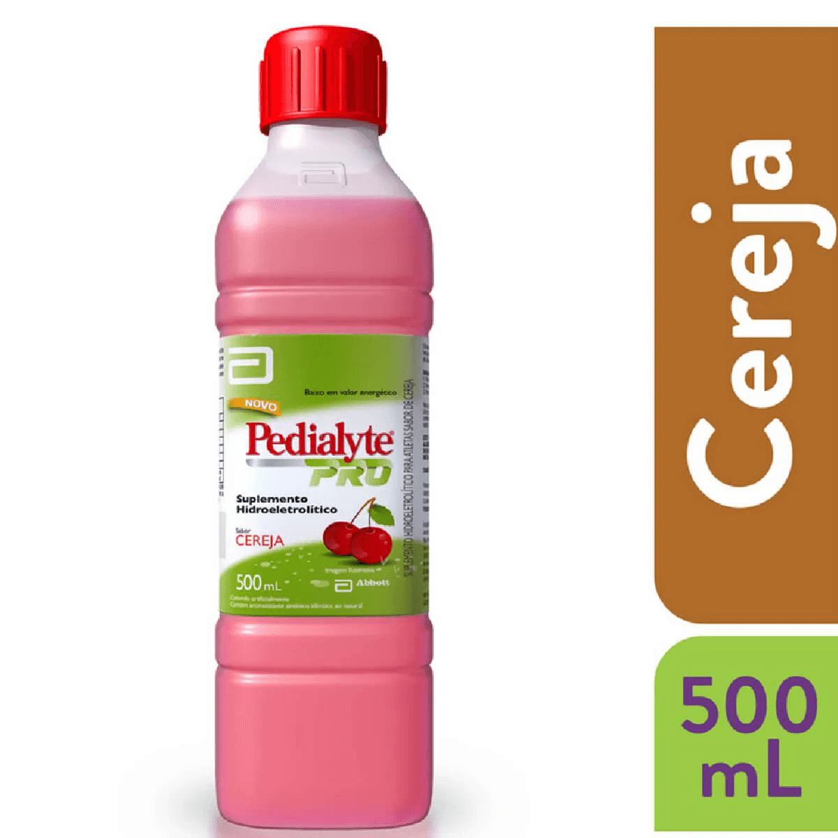 Pedialyte Pro Sabor Cereja - Frasco com 500mL