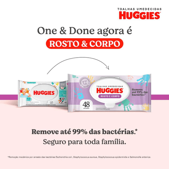 Toalha Umedecida Infantil Disney Baby Huggies One & Done Pacote 48 Unidades - Imagem 2