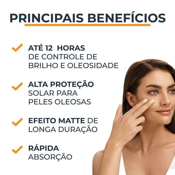 Protetor Solar Facial FPS70 Eucerin Oil Control Tinted Médio 50g - Imagem 2