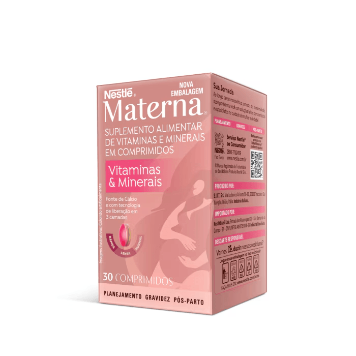 Polivitaminico Materna Nestle para Gestantes Caixa com 30 Comprimidos Revestidos - 7891045031257.png