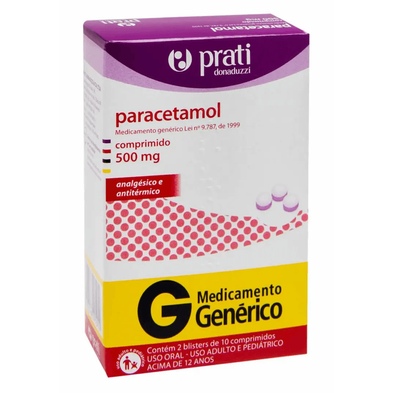 7898148295012 - Paracetamol 500mg - 20 Comprimidos