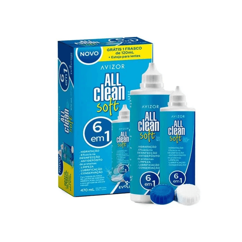 All Clean Soft Kit Solução para Lentes de Contato 350mL + 120mL | Mevo ...
